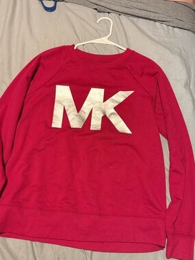 MICHAEL Michael Kors Hot Pink Crewneck Sweatshirt with MK Detail